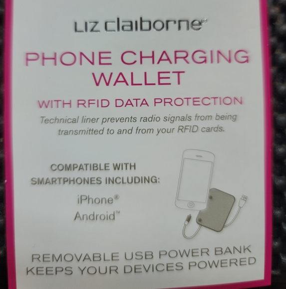 Liz Claiborne Phone Charging Wristlet/Wallet - Picture 4 of 4